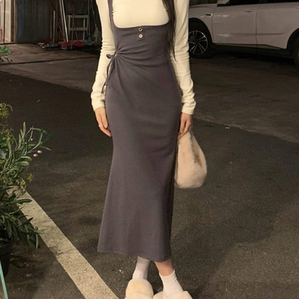 Women Elegant Bodycon Midi Dress + Sweater 2023 Summer Fashion Outfits