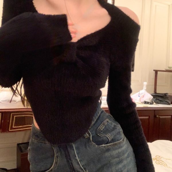 2022-Winter-Sexy-Knitted-Sweater-Women-Design-Slim-Korean-Fashion-Elegant-Pullover-Office-Lady-Y2k-Crop-1