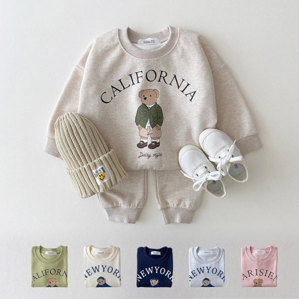 Baby-Boy-Girl-Clothing-Sets-Children-Bear-Pullover-Sweatshirts-Simple-Solid-Cotton-Sports-Pants-2pc-Kids-1