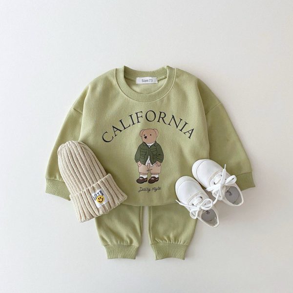 Baby Boy Girl Clothing Sets Children Bear Sweatshirts + Pants 2pc