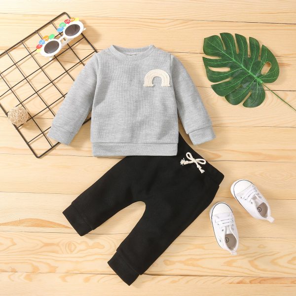 Baby-Clothes-Newborn-Girl-Boy-Autumn-2Pcs-Set-Cotton-Rainbow-Top-Pants-fall-Outfits-Clothes-Baby-1