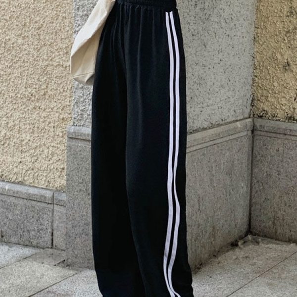 Black Sweatpants Women Autumn Korean Style Fashion  Print Baggy Pant