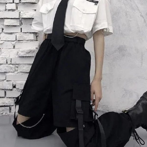 HOUZHOU-Gothic-Streetwear-Women-s-Cargo-Pants-with-Chain-Punk-Techwear-Black-Oversize-Korean-Fashion-Wide-1