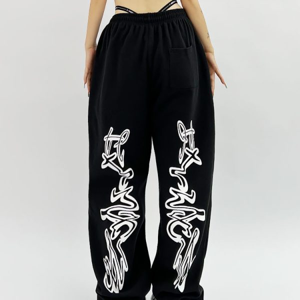 Hip Hop Gothic Black Jogging Sweatpants Oversize