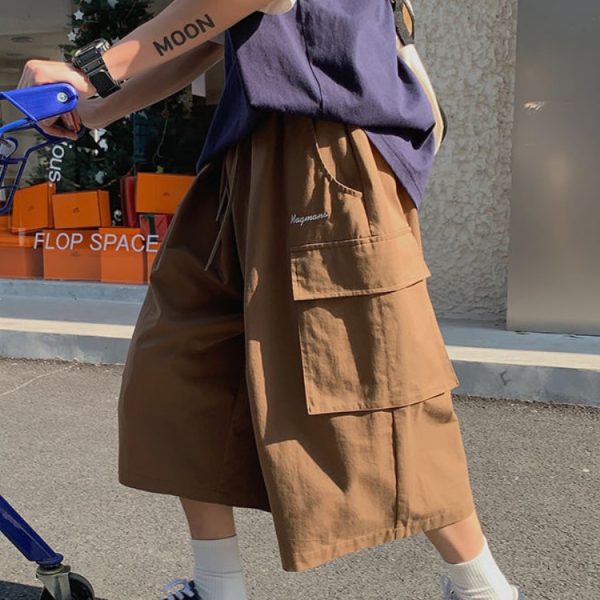 HOUZHOU-Japanese-Streetwear-Beige-Cargo-Capri-Pants-Women-Harajuku-Hippie-Pockets-Oversize-Wide-Leg-Trousers-Jogging-1