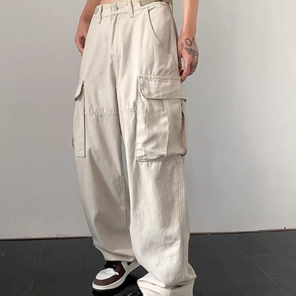 Vintage Baggy Cargo Pants Women Japan Style Harajuku Hippie Streetwear Black Trousers