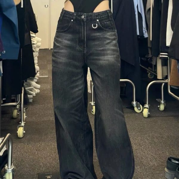 HOUZHOU-Vintage-Black-Wide-Leg-Jeans-Women-Oversized-High-Street-Korean-Fashion-Baggy-Denim-Trousers-Grunge-1