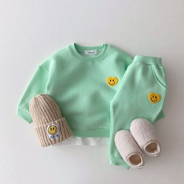 Korea-Baby-Boys-Clothing-Sets-Fleece-Lined-Clothes-Children-Thicken-Sweater-And-Velvet-Baby-Girls-Pullover-1