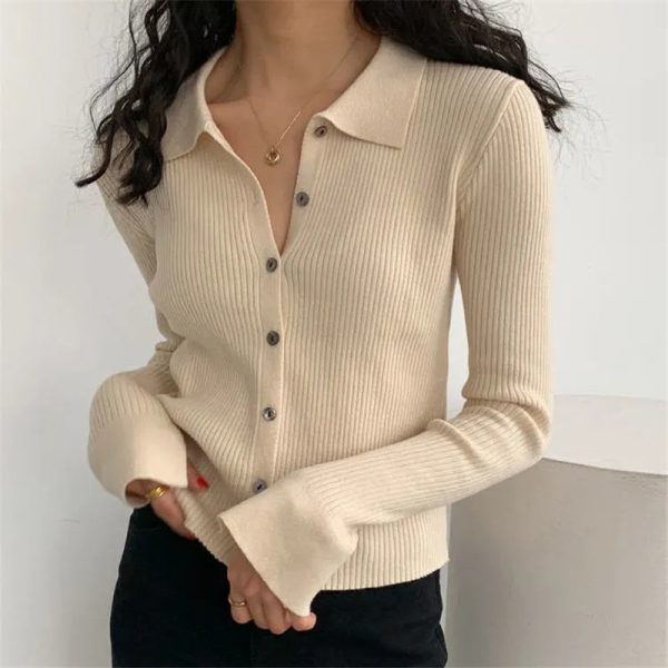 Women Korean Spring Knitted Jacket Spring Outfits