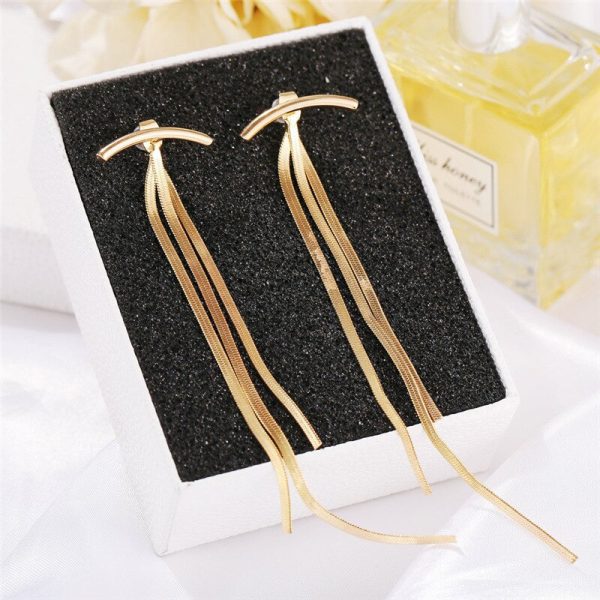 LATS-2022-Korean-Vintage-Glossy-Arc-Bar-Long-Thread-Tassel-Drop-Earrings-for-Women-Geometric-Fashion-1