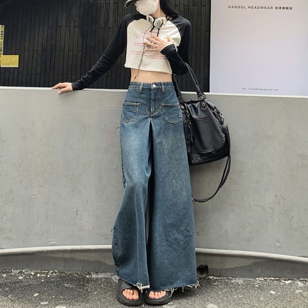 Oversized-Vintage-High-Waist-Jeans-High-Street-Loose-Frayed-Wide-Leg-Jeans-Fashion-Korean-Casual-Solid-1