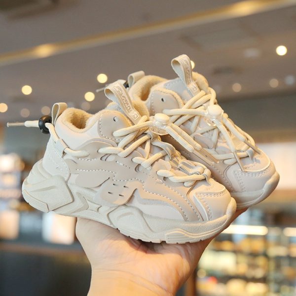 Plush Children Chunky Sneakers Waterproof Boys Sports Shoes