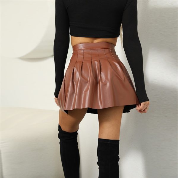 Women Sexy PU Leather Mini Skirts 2023 Summer Outfits