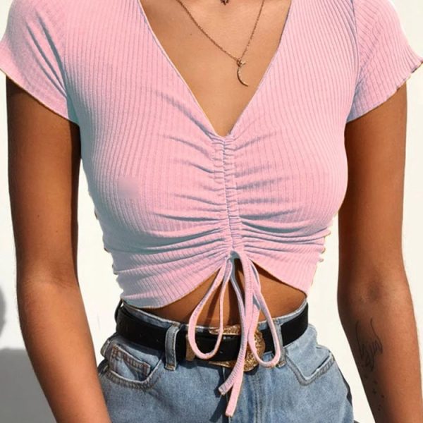 Women Sexy V-Neck Cropped Tank Tops 2023 Spring Summer Outfits