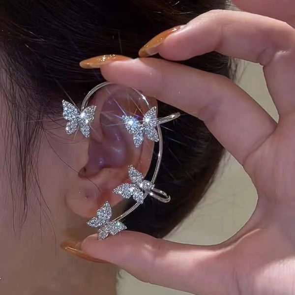 Silver-Plated-Metal-Leaf-Butterfly-Clip-Earrings-for-Women-Ear-Clips-Without-Piercing-Sparkling-Zircon-Ear-1