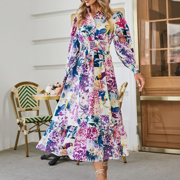 Puff Sleeve Print Women Shirt Dress Boho 2023 Summer Fashion Outfits Trends