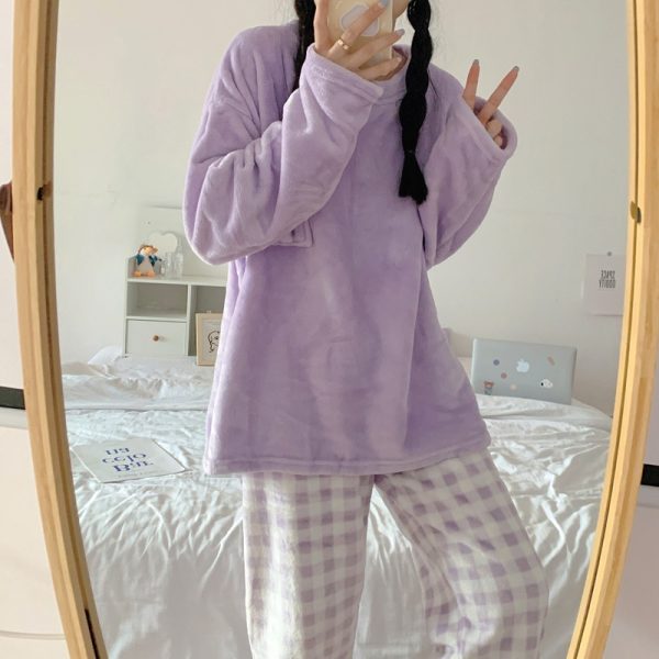 Yasuk-Autumn-Winter-Fashion-Women-s-Casual-Lovely-Solid-Warm-Soft-Sleepwear-Nightgow-Loose-Pajamas-With-1