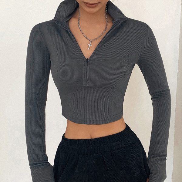 solid-color-casual-T-shirt-women-long-sleeves-turtleneck-crop-tops-sexy-simple-style-party-club-1