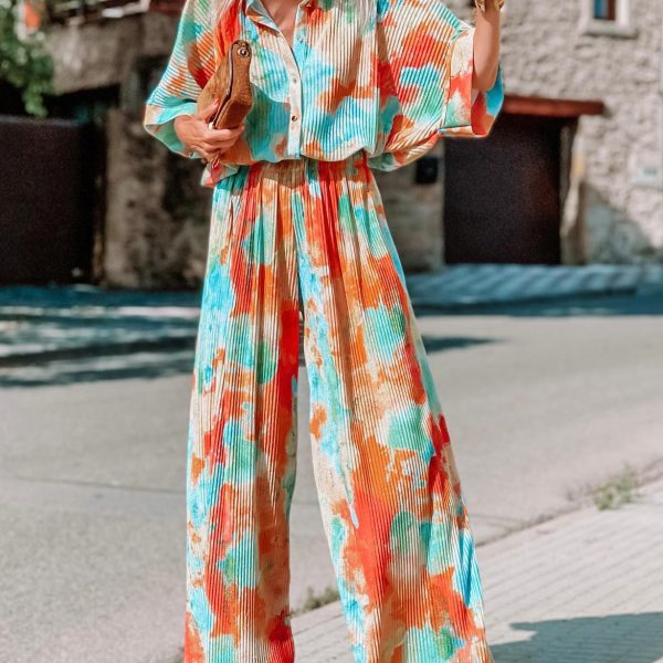 Ladies Casual Bohemian Blooming Loose Wide Leg Jumpsuit