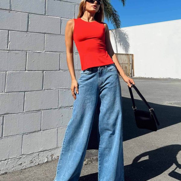 Bell Bottoms Elegant Denim Trousers High Waist Personalized Split Jeans Women