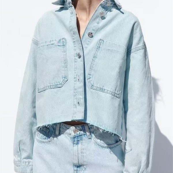 Spring Women Clothing Urban Casual   Short Denim Jacket Coat