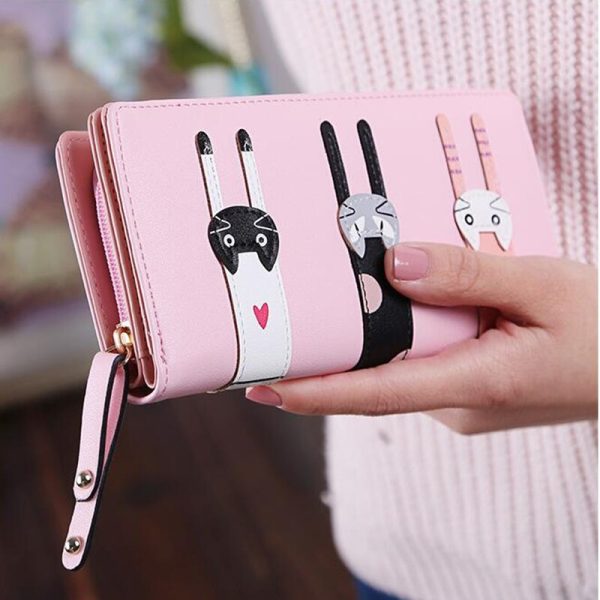 New Fashion Envelope Women Wallet Cat Cartoon Wallet Long Creative Female Card Holder