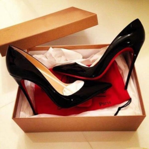 Vanessas Women's Red Sole Pumps - Sexy Pointed Toe Black High Heel Shoes for Weddings