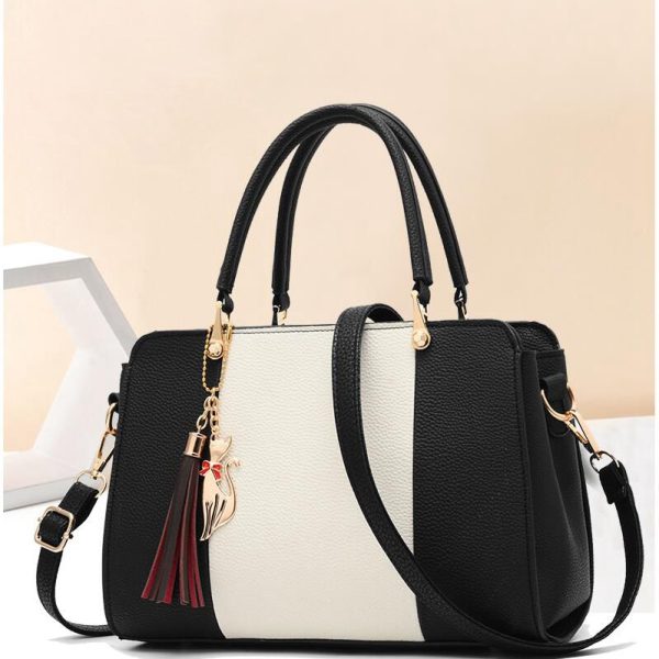 Summer Women Hit color Leather Handbags Casual Tote bags Crossbody Bag Top-handle bag