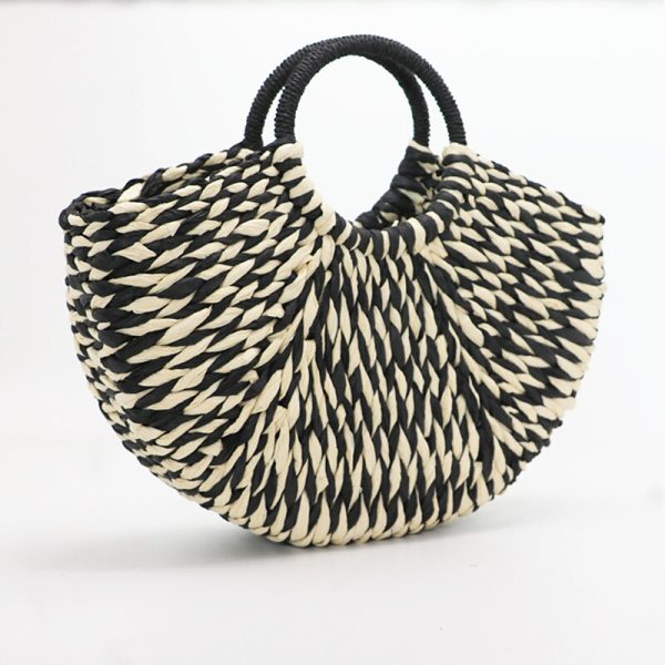 New Summer handmade Bags Women Pompon Beach Weaving Ladies Straw Bag Wrapped Beach Bag