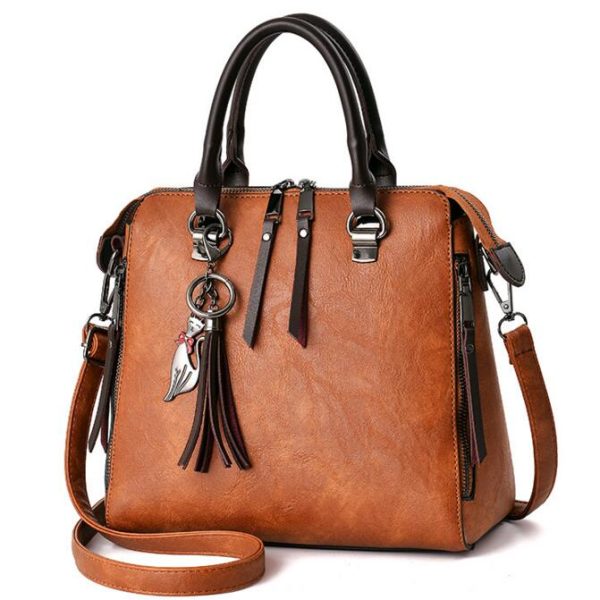 Vanessas Fashion Tassel Women Shoulder Bags Large Capacity Casual Leather Women Handbag