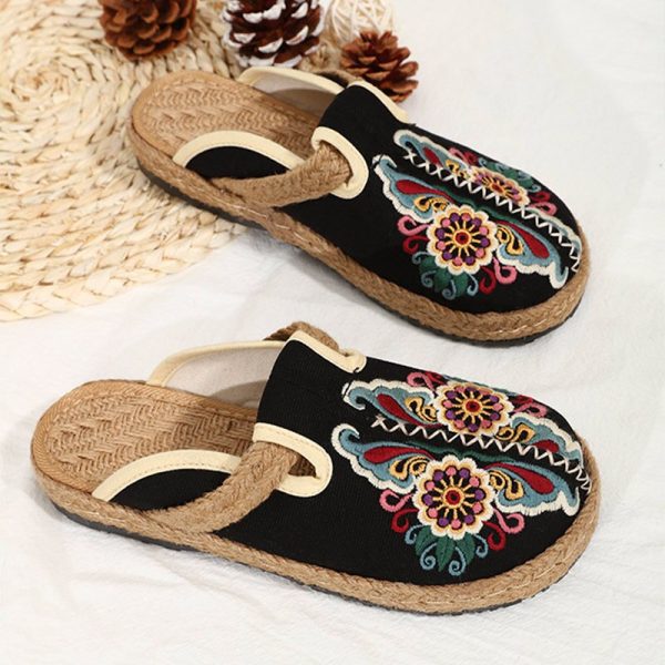 Vanessas Woman Shoes Embroidered Flats Fashion Flat Shoe