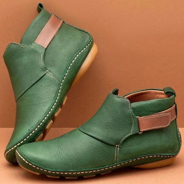 Vanessas Women Retro Flat Ankle Boots