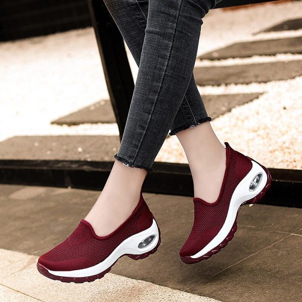 Vanessas Women Sneakers Ladies Slip on Knitting Autumn Walking Shoes