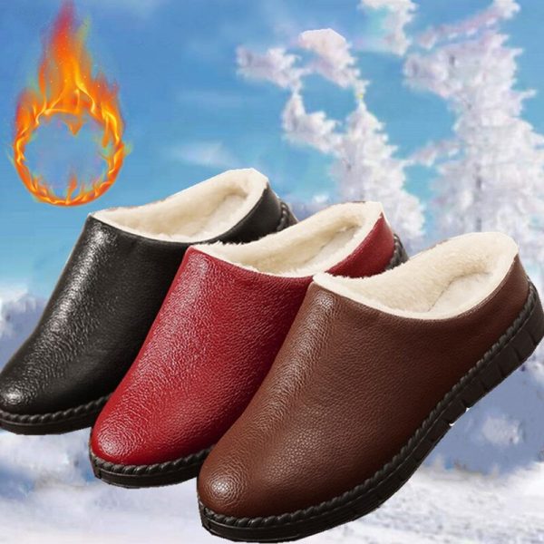 Vanessas Women Winter Slippers Waterproof Plush Warm Ladies Home Shoes Non-slip