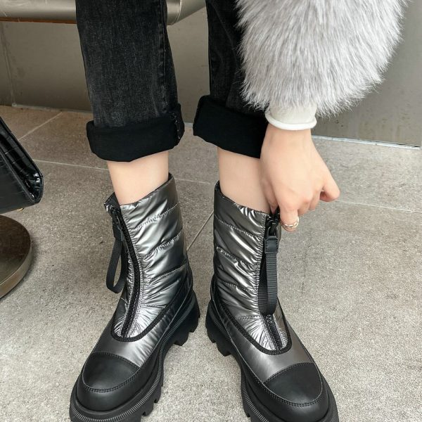 Vanessas 2023 Warm Casual Women Mid Calf Boots Winter Fashion Shoes