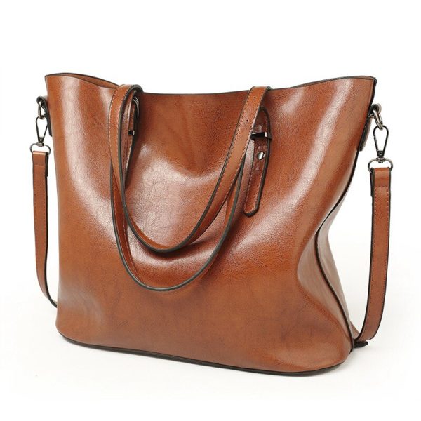 Women Handbag PU Women Bag Large Capacity Oil Wax Leather Shoulder Bag Tote Bag Crossbody Bag