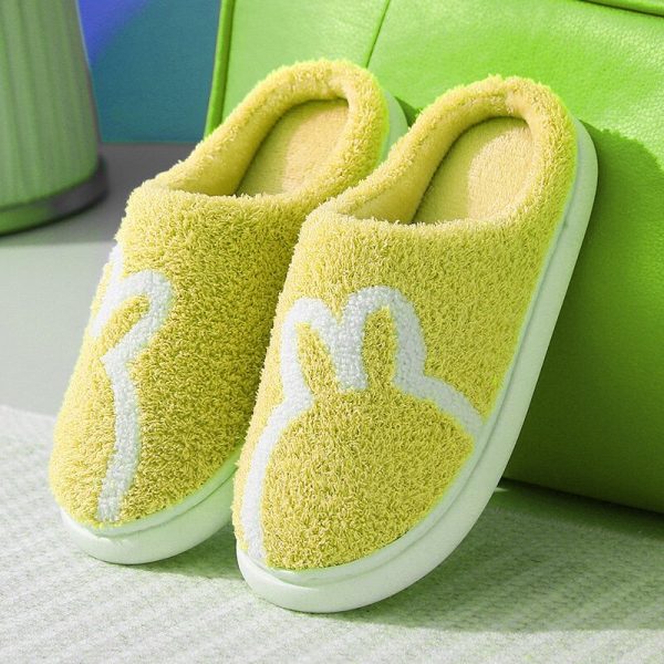 Autumn Winter Women's Plush Warm Cotton Bedroom Slippers - Flat Non-slip Ladies Shoes