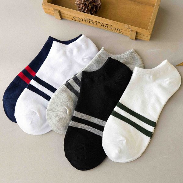 5 Pair Spring Summer Unisex Striped Socks 6 Colors