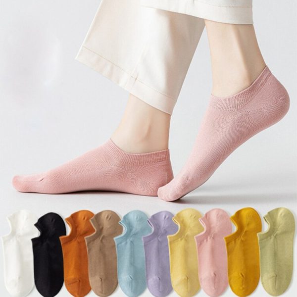 Vanessa's Mesh Ankle Socks - 5 Pairs Set of Korean Style Socks