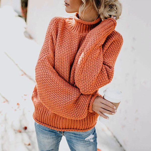 Autumn Winter Thick Thread Turtleneck Pullover