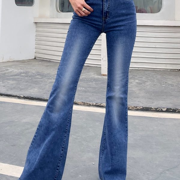 High Waist Wide Leg Patchwork Denim Bell Bottoms