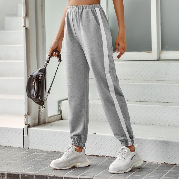 High Waist Striped Sports Pants