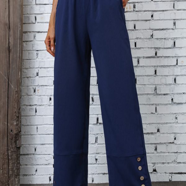 Solid Color Loose Casual Trousers