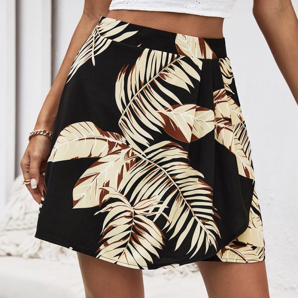 Slim Fit Printing Word Short Skirt