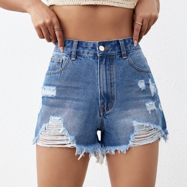 Loose High Waist Denim Shorts