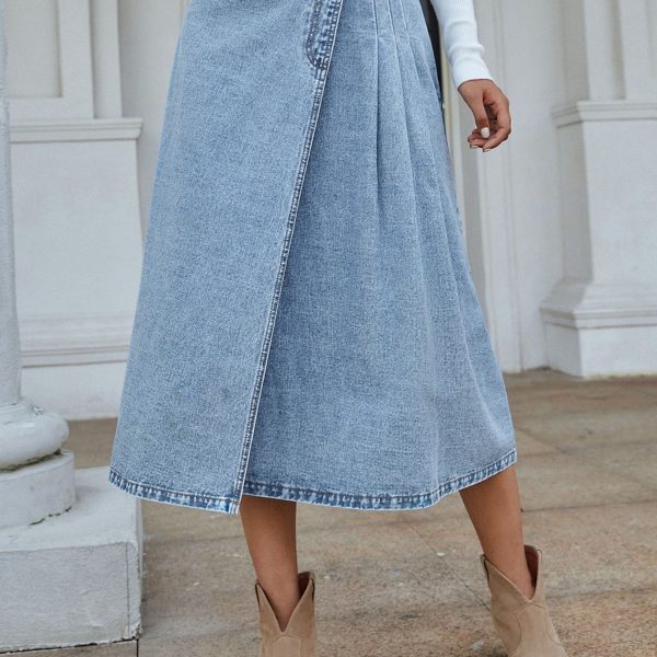 Casual High Waist A-line Denim Skirt