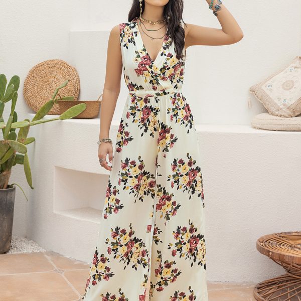 Women's Printed Sling Jumpsuit - Fashionable and Comfortable