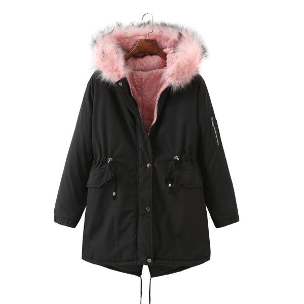 Plus Size Fleece-Lined Thickened Cotton-Padded Coat