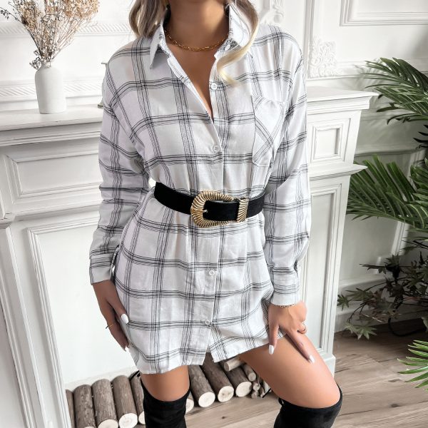 Collared Shirt Dress with Coat Styling for Women