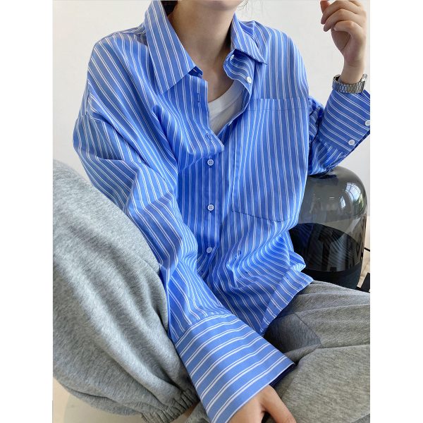 Striped Korean Loose BF Shirt